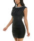 Juniors' Beaded Ruched Bodycon Dress