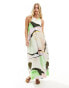 Фото #1 товара ASOS DESIGN cupro clean halter maxi sundress in bright abstract print