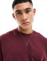 ASOS DESIGN oversized t-shirt in burgundy with Paris text back print