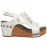 Фото #2 товара Corkys Carley Metallic Wedge Womens Silver, White Casual Sandals 30-5316-WHME