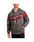 ფოტო #1 პროდუქტის Men's Gray, Red Atlanta Falcons Extreme Full Back Reversible Hoodie Full-Zip Jacket