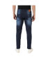 Фото #3 товара Men's Navy Blue Dark-Wash Denim Jeans