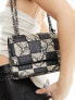 Фото #5 товара River Island checked shoulder bag in snake print