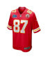 Фото #2 товара Men's Travis Kelce Red Kansas City Chiefs Super Bowl LVII Patch Game Jersey