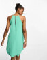 Only swing mini dress with keyhole detail in marine green