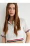 Поло Koton Crop Polo Stripe ButtonUp