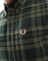 Фото #6 товара Fred Perry tonal tartan shirt in dark green