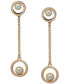 ფოტო #1 პროდუქტის Gold-Tone Imitation Pearl & Chain Circle Drop Earrings