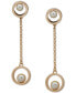 Серьги KARL LAGERFELD Gold-Tone Pearl & Chain Circle