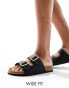 Фото #1 товара Glamorous Wide Fit double strap footbed sandals in black