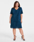 Plus Size V-Neck Short-Sleeve Tiered Dress