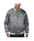 ფოტო #1 პროდუქტის Men's Gray Los Angeles Chargers Locker Room Satin Varsity Full-Snap Jacket