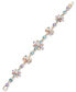 ფოტო #1 პროდუქტის Gold Tone Multi Stone Floral Flex Bracelet