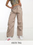 Фото #1 товара ASOS DESIGN Tall parachute cargo trouser in washed sand