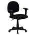Фото #4 товара Mid-Back Black Fabric Swivel Task Chair With Adjustable Arms