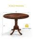 Фото #5 товара 4-Person Dining Table Wooden Kitchen Table with Solid Rubber Wood Frame for Kitchen