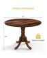 Фото #7 товара 4-Person Dining Table Wooden Kitchen Table with Solid Rubber Wood Frame for Kitchen