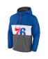 ფოტო #2 პროდუქტის Men's Royal, Gray Philadelphia 76ers Anorak Flagrant Foul Color-Block Raglan Hoodie Half-Zip Jacket