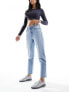 Фото #4 товара New Look waist enhance mom jeans in medium wash blue