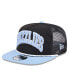 Фото #2 товара Men's Black/Light Blue Memphis Grizzlies Throwback Team Arch Golfer Snapback Hat