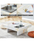 Фото #9 товара Elegant MDF Coffee Table with Marble Pattern, 31.4"x31.4"x12"