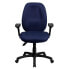 Фото #3 товара High Back Navy Fabric Multifunction Ergonomic Executive Swivel Chair With Adjustable Arms