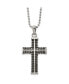 ფოტო #1 პროდუქტის Antiqued Chain Design Cross Pendant Ball Chain Necklace