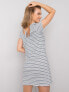 Фото #5 товара Платье трикотажное с открытой спиной и коротким рукавом в бело-голубую полоску - Factory Price