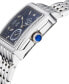 ფოტო #2 პროდუქტის Women's Bari Tortoise Swiss Quartz Diamond Accents Silver-Tone Stainless Steel Bracelet Watch 34mm x 30mm