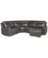 Фото #7 товара CLOSEOUT! Blairemoore 5-Pc. Leather Power Chaise Sectional with 1 USB Console and 2 Power Recliners, Created for Macy's