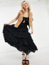 Reclaimed Vintage maxi smock dress with tiers in black