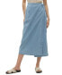 Women's Zinnia Solid Denim Wrap Midi Skirt