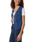 Фото #1 товара Women's Denim Button-Front V-Neck Vest