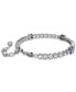 Rhodium-Plated Mixed Crystal Tennis Bracelet