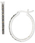 Marcasite (1/3 ct. t.w.) & Crystal In & Out Small Hoop Earrings in Sterling Silver, 1"