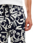 Фото #4 товара Threadbare shorts with elasticated waist in abstract print in navy