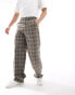 Фото #1 товара ASOS DESIGN smart wide leg check trousers in brown