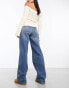 Фото #4 товара Stradivarius wide leg dad jean in dark vintage wash