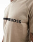 Фото #3 товара Boss slim fit beach t-shirt in brown