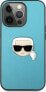 Фото #3 товара Karl Lagerfeld Karl Lagerfeld KLHCP13XPKMB iPhone 13 Pro Max 6,7" niebieski/blue hardcase Leather Ikonik Karl`s Head Metal