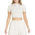 Фото #1 товара Puma Snow Tiger Cropped Crew Neck Short Sleeve T-Shirt Womens Off White Casual