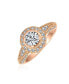 ფოტო #2 პროდუქტის Art Deco StyleMilgrain Edge Halo AAA Cubic Zirconia Circlet Round Solitaire Engagement Ring Rose Gold Plated .925 Sterling Silver