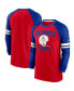 ფოტო #1 პროდუქტის Men's Red, Royal New England Patriots Throwback Raglan Long Sleeve T-shirt