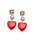 ფოტო #1 პროდუქტის Women's Gold Royal Heart Drop Earrings