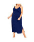 Фото #1 товара Plus Size Lace Trim Plain Sleep Maxi Dress