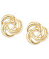ფოტო #1 პროდუქტის Tricolor Love Knot Stud Earrings in 10k Gold, White Gold & Rose Gold