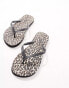 Accessorize leopard print flip flop in black