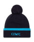 Men's Black Charlotte FC Wordmark Kick Off Cuffed Knit Hat with Pom