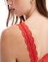 Фото #4 товара Miss Selfridge lace trim cami in red