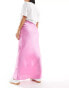 ASOS DESIGN satin bias maxi skirt in pink Розовый, 44 - фото #2